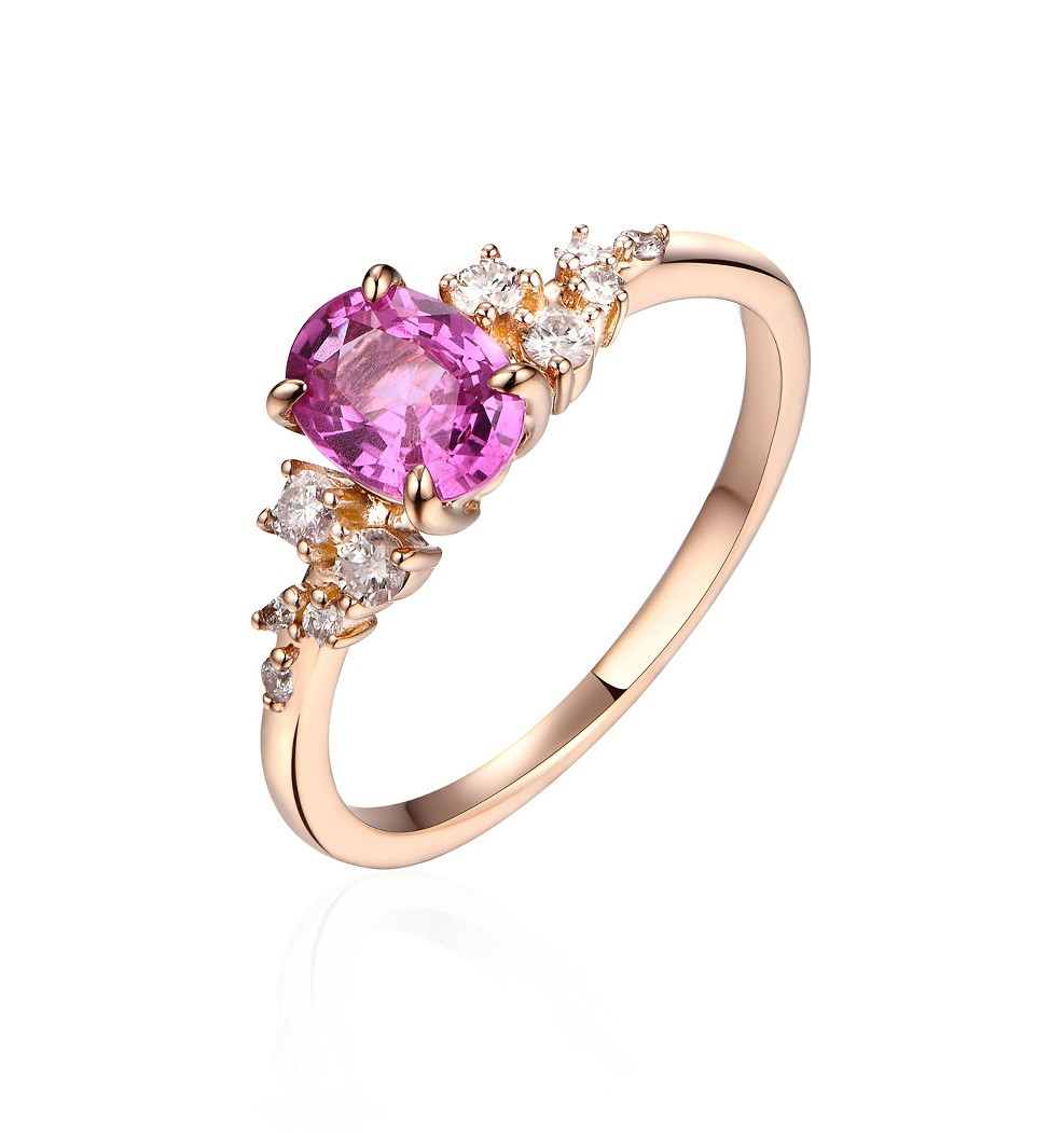 Pink Sapphire Diamond Ring / PK-3R+1/CHR