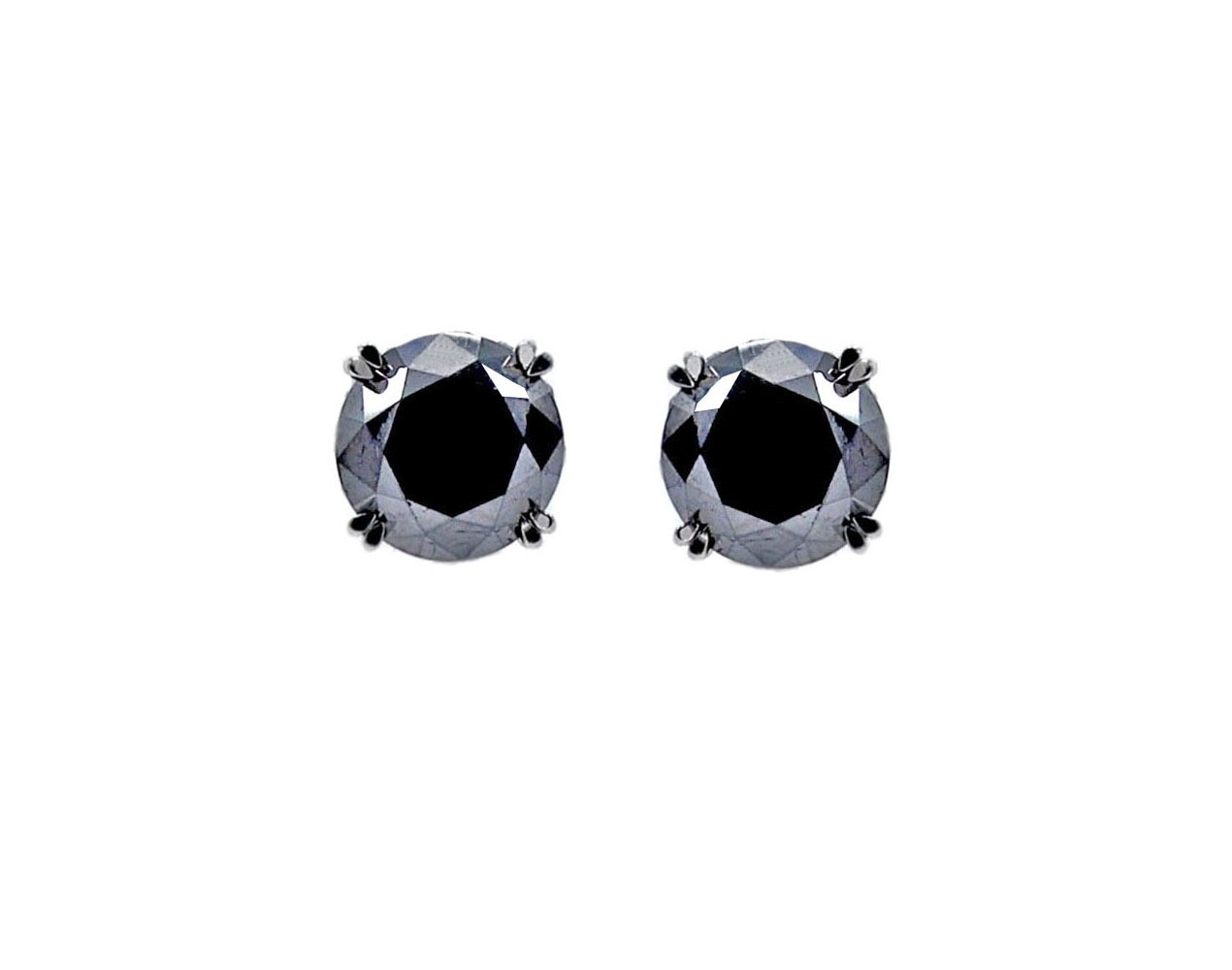 Black Diamond Round Earrings / PK-61E/ARR