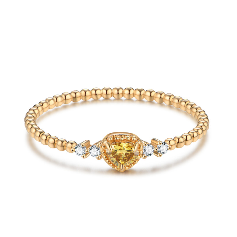 Yellow Diamond Beaded Ring / PK-7R/MAR