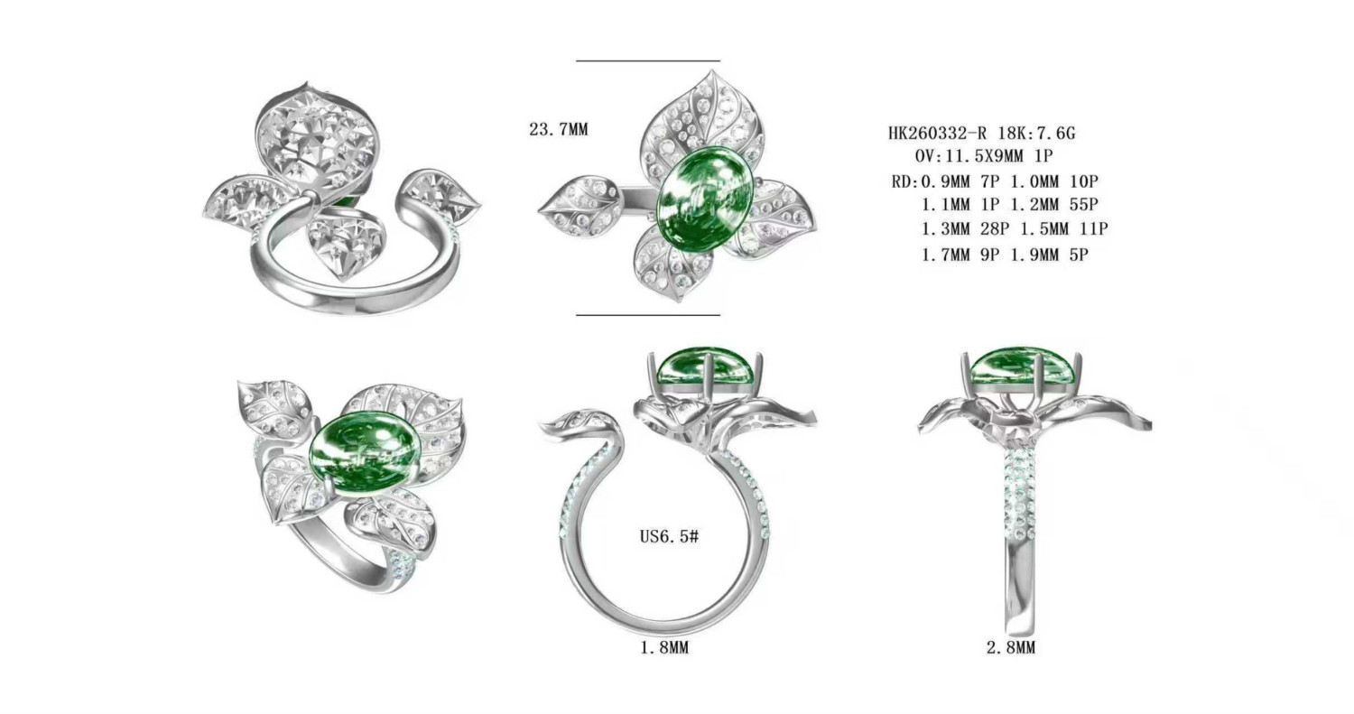 Emerald Ring / HK260332-R(PK-343R)