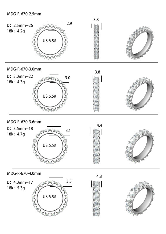 Diamond Eternity Ring / MDG-R-670-4mm (PK-378R)