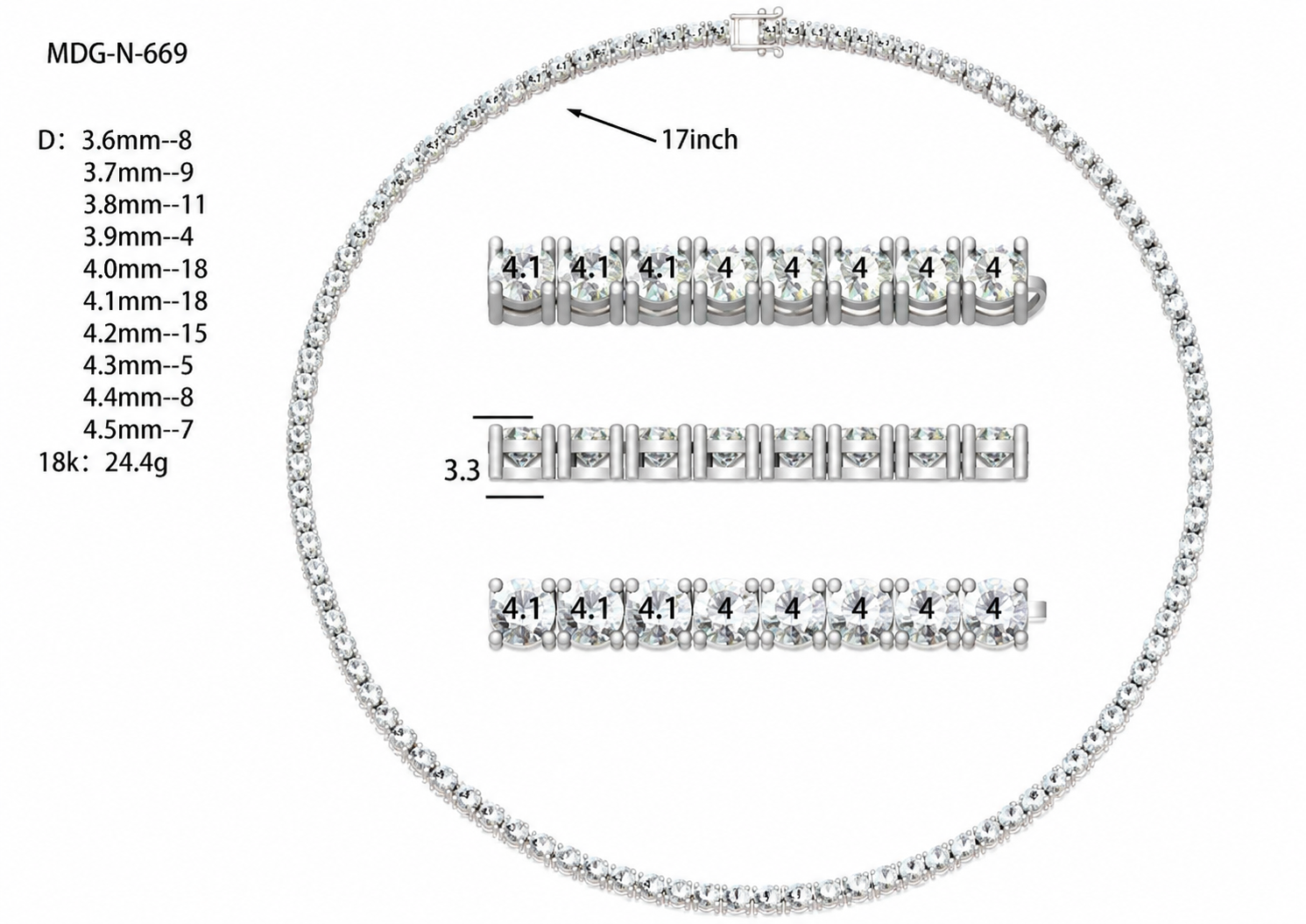 Diamond Necklace / MDG-N-669