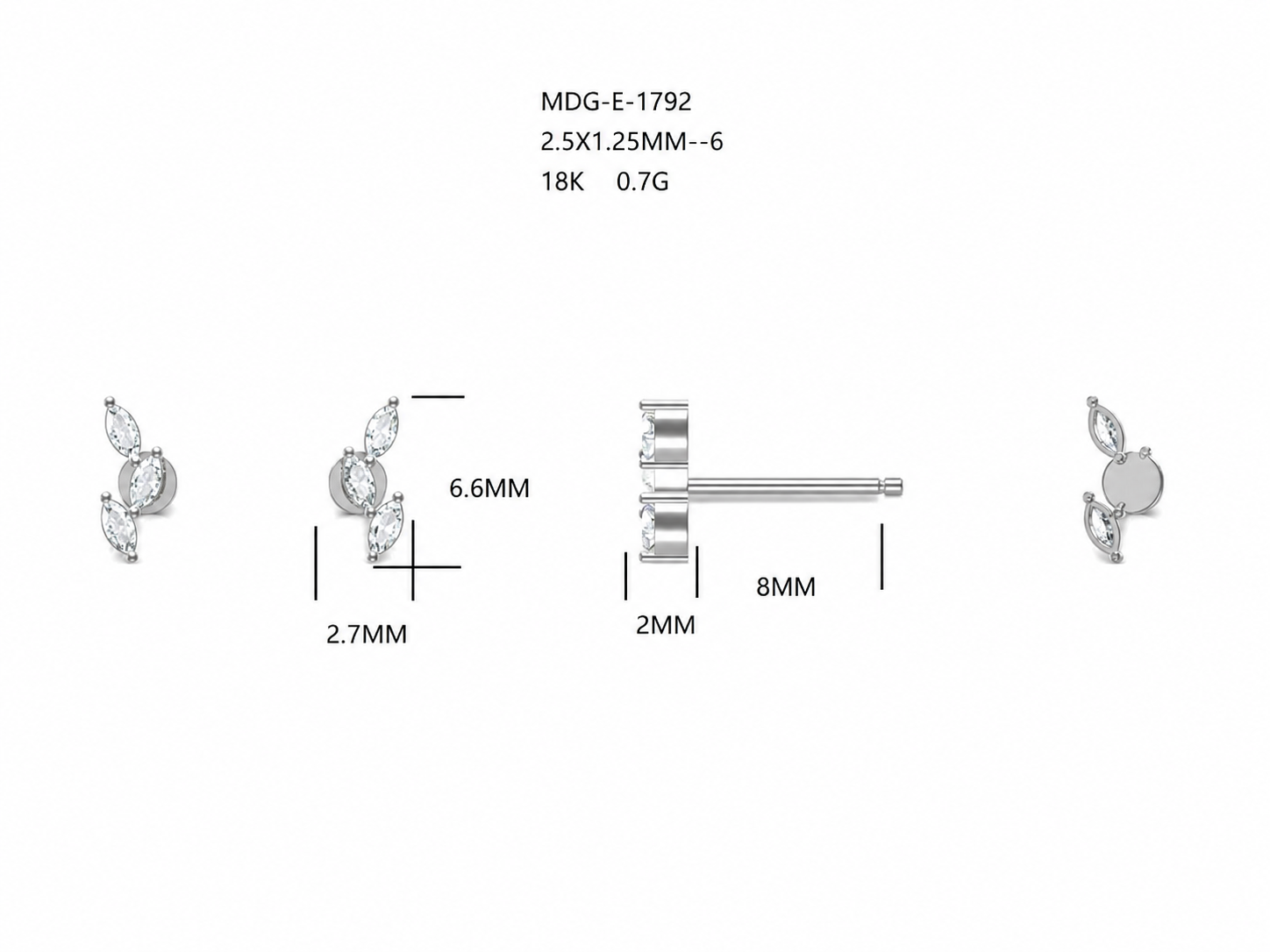 Diamond Earrings / MDG-E-1792