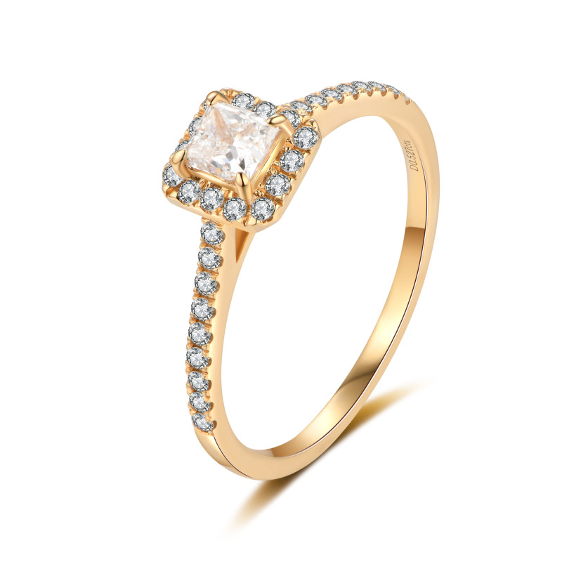 GIA Certified Princess Diamond Halo Ring / PK-24R/HMR