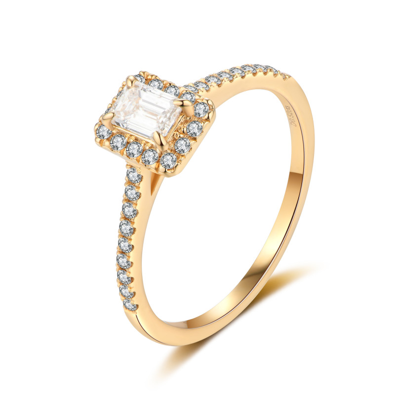 GIA Certified Emerald Diamond Pavé Ring / PK-19R/CHR