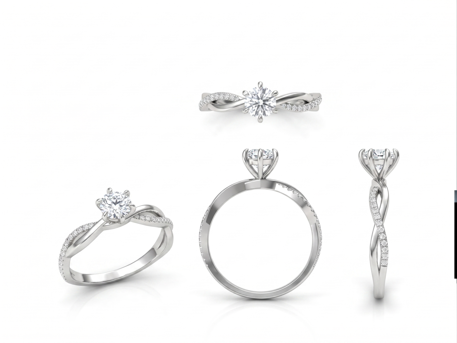 Engagement Ring Intertwined Double Band / HK250918-R