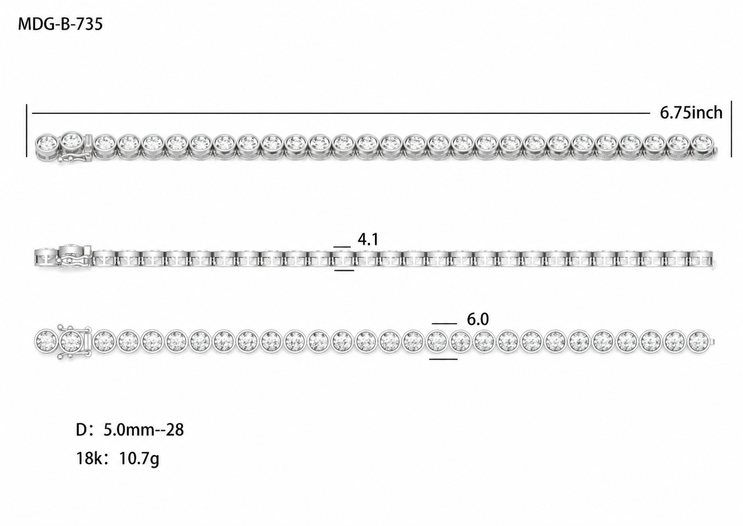 Diamond Bracelets / MDG-B-735