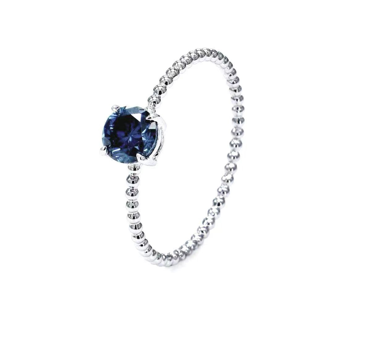 Blue Diamond Beaded Ring / PK-83R/EAR