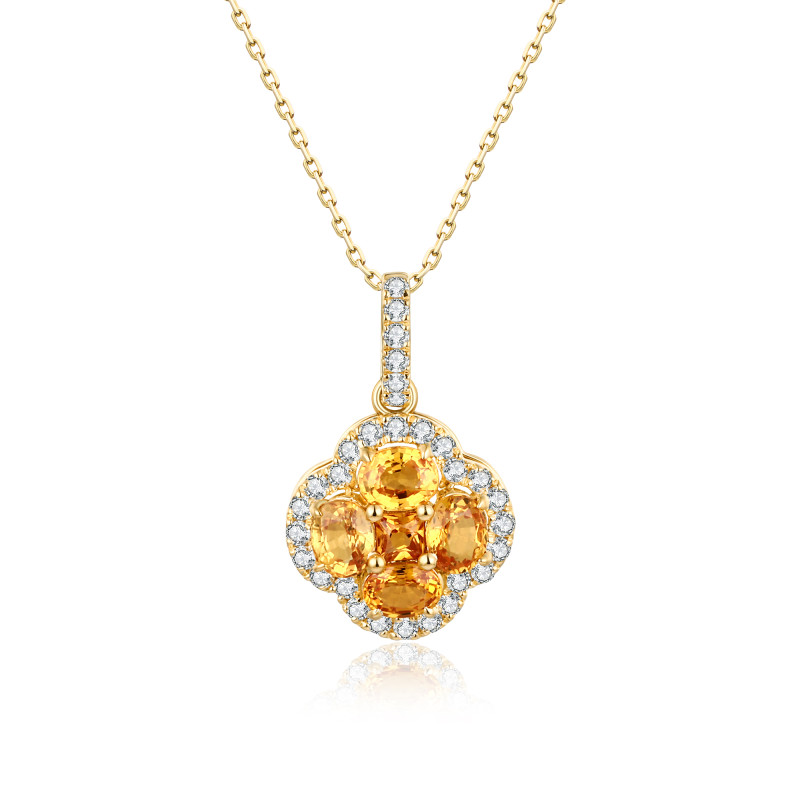 Yellow Sapphire and Diamond Pendant / PK-62SP/HNR