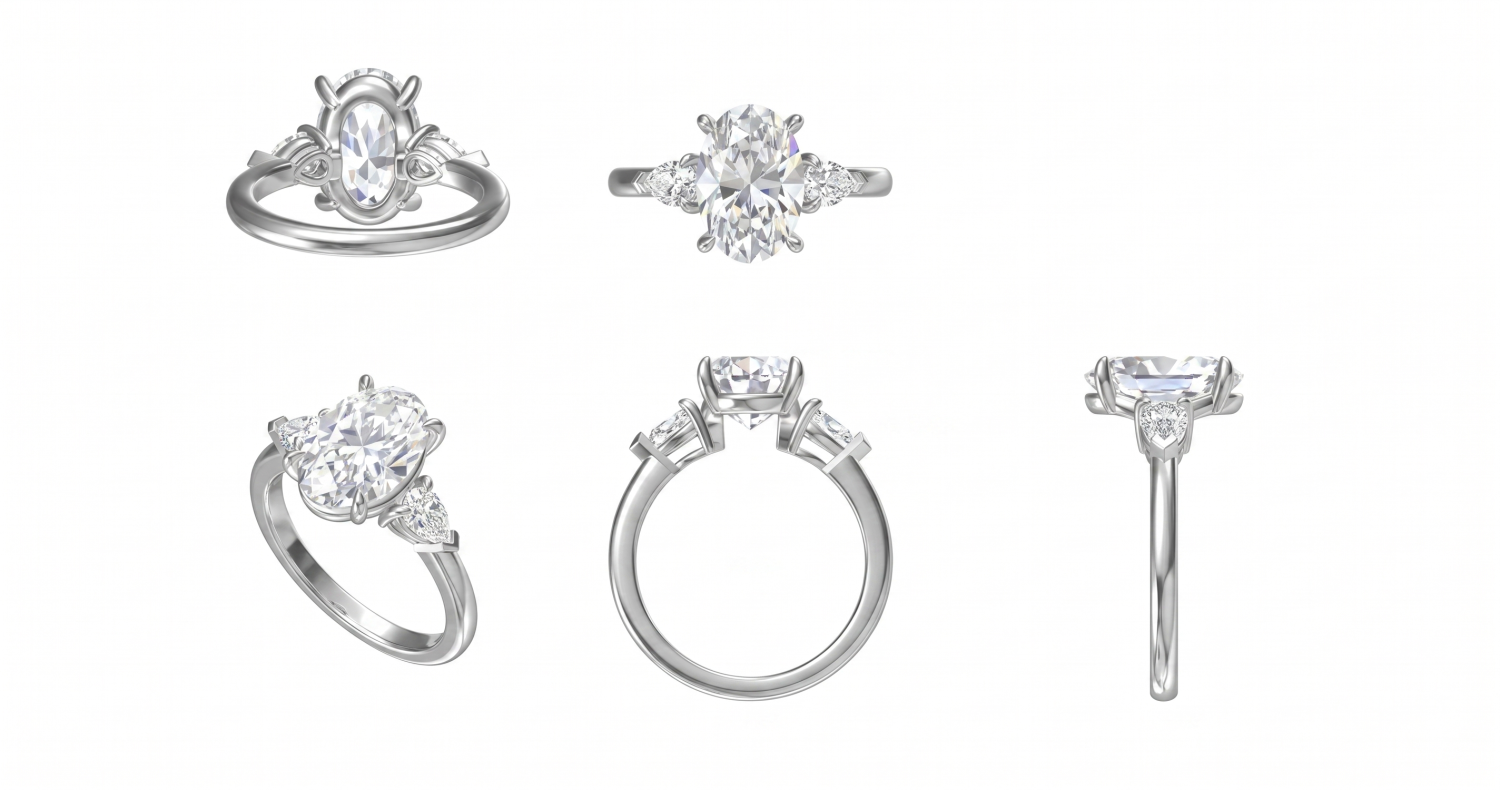 Oval Engagement Ring / HK260114-R