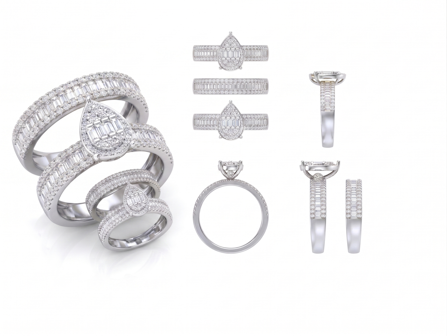 Illution Set Diamond Ring Set / HK250916-R