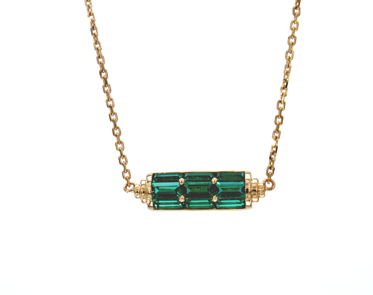Emerald Capsule Pendant with Chain / PK-35P+Y/EOR