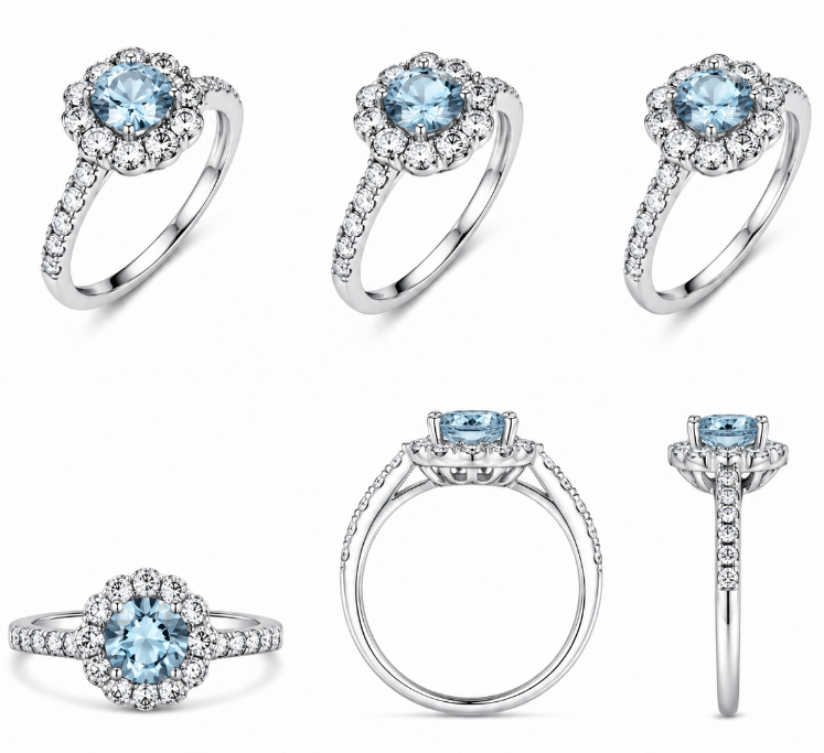 Aquamarine Diamond Ring / PK-175R-1-HSR
