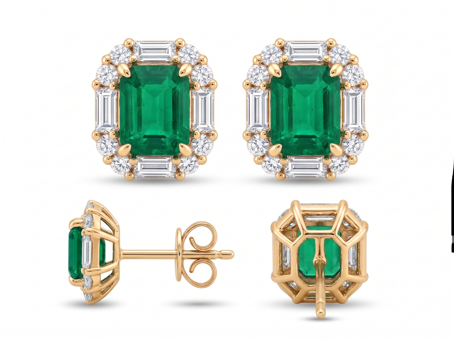 Emerald Earrings with Diamond / PK-147E (HK2411046-E)